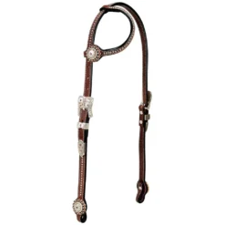 Weaver Leather Stacy Westfall Showtime Sliding Ear Headstall, Brown, 10-0255