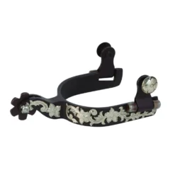 Weaver Leather Women's Antiqued Show Spurs with German Silver Floral Trim, 25-7755