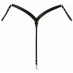 Weaver Leather Black Leather Contoured Ring-in-Center Breast Collar, 1-3/4 Inch to 1-1/4 Inch Adjustable Width, 40-0850