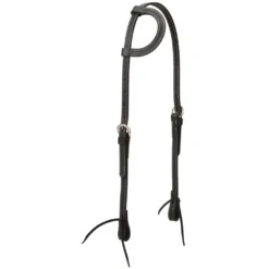 Weaver Leather Black Leather Flat Sliding Ear Headstall, 10-0012