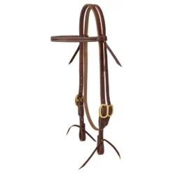 Weaver Leather Working Cowboy Economy Browband Headstall, 5/8 in., Solid Brass, 10-0512