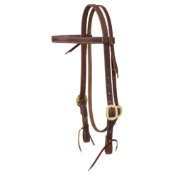 Weaver Leather Working Cowboy Economy Browband Headstall, 3/4 in., Solid Brass, 10-0513