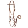 Weaver Leather Brow-band Bridle with Double Cheek Buckles, 7 ft. Chicago Screw Reins and Snaffle Bit, 5/8 in. Leather, 20-0361 -WEAVER LEATHER Sales 1196619