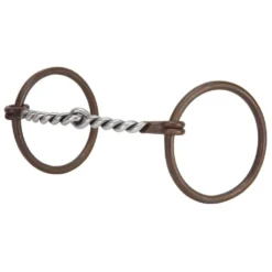Weaver Leather Professional Ring Snaffle Horse Bit, 5 in. Twisted Curved Mouth, 25-1770