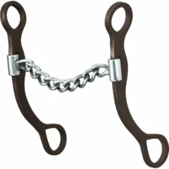 Weaver Leather Professional Antiqued Shank Horse Bit, 5 in. Sweet Iron Polished Chain Mouth, 25-1793