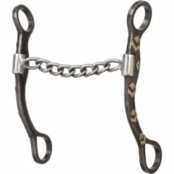 Weaver Leather Professional Shank Horse Bit with 5 in. Sweet Iron Polished Chain Mouth, 25-1850