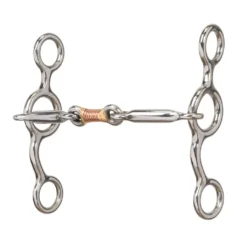Weaver Leather All Purpose Horse Bit with 5 in. Sweet Iron Copper Wire Wrapped Dogbone Mouth, 25-1892
