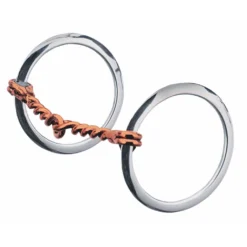Weaver Leather All Purpose Ring Snaffle Bit, 5 Inch Single Twisted Copper Wire Mouth, 3 Inch Flat Rings, 25-5512