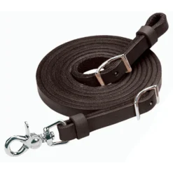 Weaver Leather Black Leather Roper Rein, Black, 5/8 in. x 7 ft., 50-1738