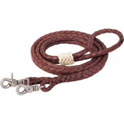Weaver Leather Round Braided Latigo Roper Rein, Brown, 3/8 in. x 8 ft.