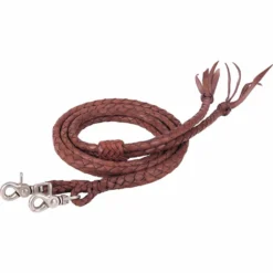 Weaver Leather Round Braided Latigo Split Reins, Brown, 1/2 in. x 7 ft., 50-1751