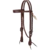 Weaver Leather Working Tack Slim Cowboy Browband Headstall with Buffed Brown Iron Hardware, 10-0598 -WEAVER LEATHER Sales 1258881