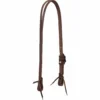 Weaver Leather Working Tack Slit Ear Headstall with Buffed Brown Iron Hardware, 10-0601