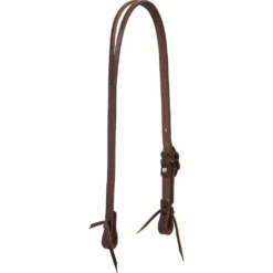 Weaver Leather Sales Shop 29 Weaver Leather Working Tack Slit Ear Headstall with Buffed Brown Iron Hardware, 10-0601
