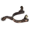 Weaver Leather Spurs with German Silver Floral Trim and Copper Dots, 25-7832