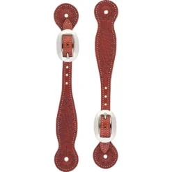 Weaver Leather Basketweave Skirting Leather Spur Straps, Thin, Oiled Chestnut, 30-0292-CH