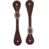 Weaver Leather Youth Hand-Tooled Triangle Border Spur Straps, Chestnut, 30-0320 -WEAVER LEATHER Sales 1258952