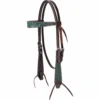 Weaver Leather 5/8 in. Turquoise Cross Floral-Carved Browband Headstall, 45-0142 -WEAVER LEATHER Sales 1259324