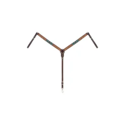 Weaver Leather Turquoise Cross Turquoise Beaded 1-1/4 in. Straight Breast Collar, 45-0327