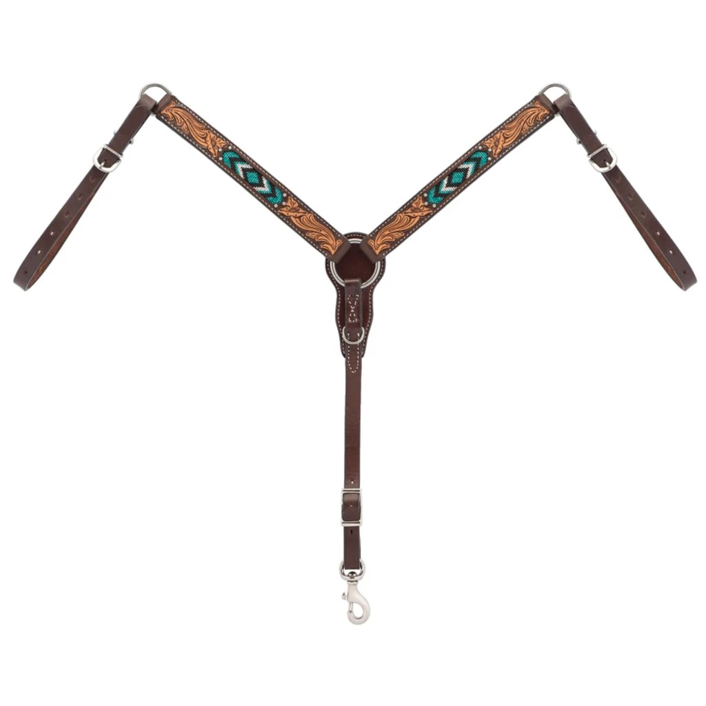 Weaver Leather Turquoise Cross Turquoise Beaded 1-1/4 in. Pony Breast Collar, 45-0328 3 Weaver Leather Turquoise Cross Turquoise Beaded 1-1/4 in. Pony Breast Collar, 45-0328