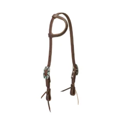 Weaver Leather Working Tack Sliding Ear Headstall, Rope Edge Hardware, Golden Chestnut, 10-0588