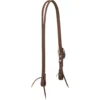 Weaver Leather Working Tack Slim Slit Ear Headstall, Rope Edge Hardware, Golden Chestnut, 10-0589