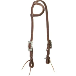 Weaver Leather Sales Shop 43 Weaver Leather Working Tack Sliding Ear Headstall, Scalloped Hardware, Golden Chestnut, 10-0594